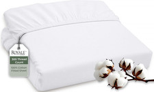 300 Thread Count 100 Long Staple Combed Cotton Fitted Sheet King - Super Soft D