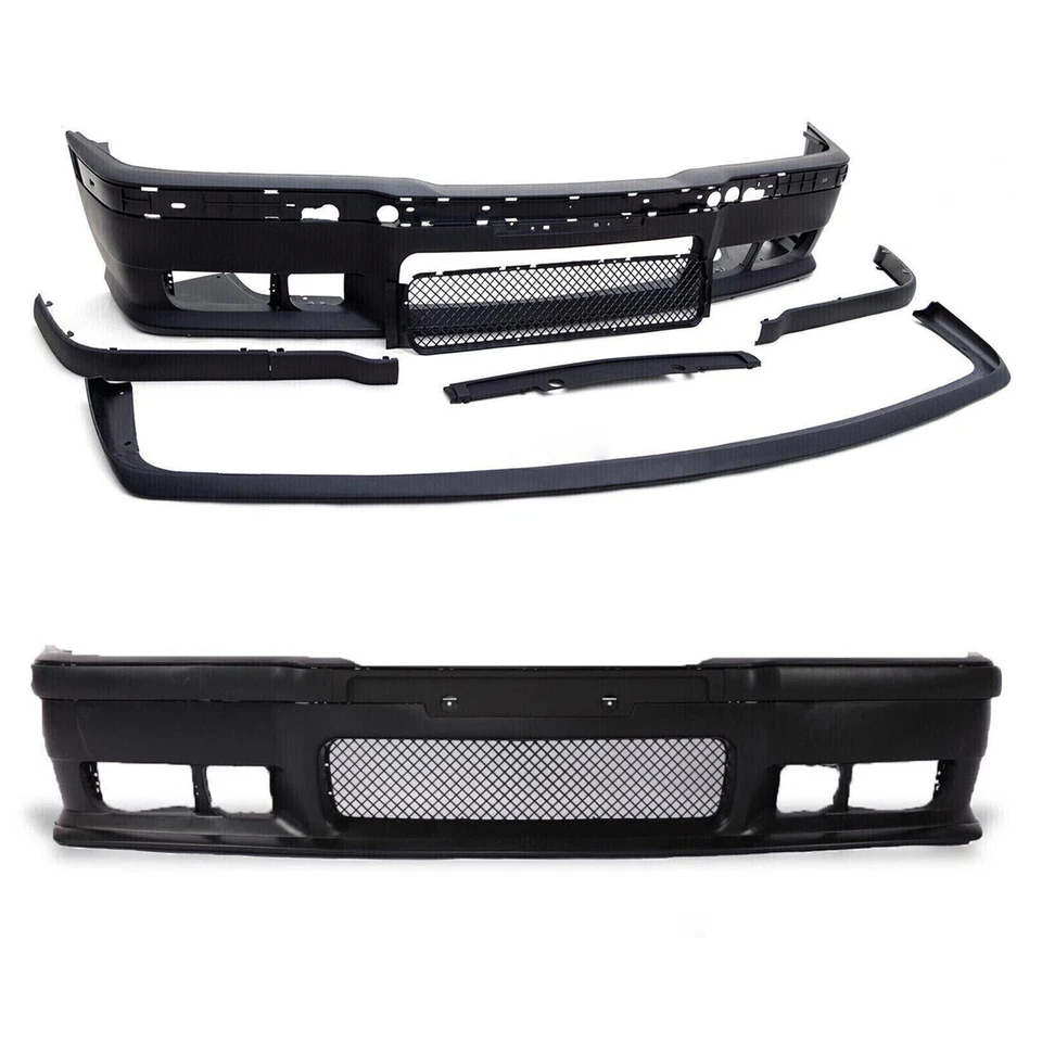 Kit de carrocería de parachoques delantero de repuesto + rejilla Fit 92-99 BMW E36 serie 3 1 pieza estilo M3 Foto 3 de 4