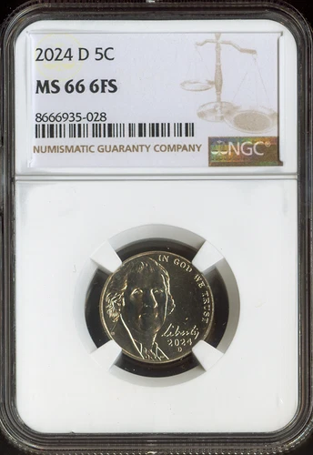 2024 D Jefferson Nickel NGC MS66 FS KM# 381 Quality