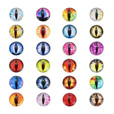 18mm Dragon Eyes, 100Pcs Round Glass Eyes Animals Eyes, Mixed Color 19