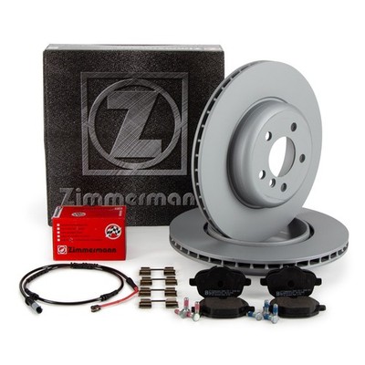 ZIMMERMANN Bremsscheiben Ø 345mm + Beläge Sensor für BMW 5er F11 TOURING hinten