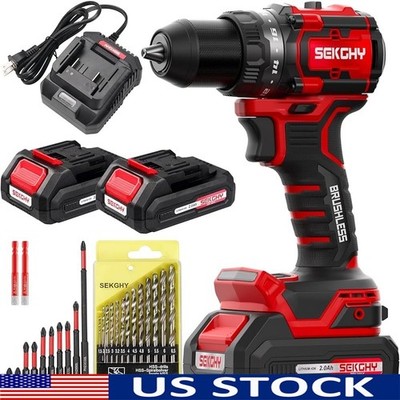 20V Cordless Drill Set W/ Dual Batteries 26-Pc All-in-One Impact Accessories New