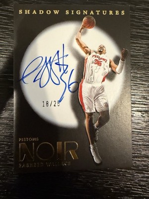  Panini Noir Rasheed Wallace Gold Shadow Signature Auto /25 #SHA-RWL Pistons