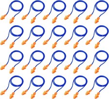 20 Pairs Corded Ear Plugs Reble Silicone Earplugs with String Banded