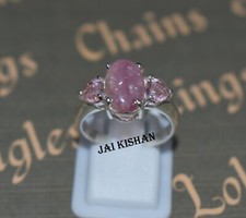 Anello Donna In Argento Placcato Oro Rosa Con Zaffiro Rosa E Morganite - 2.92 Carati, Naturale, In Scatola Regalo