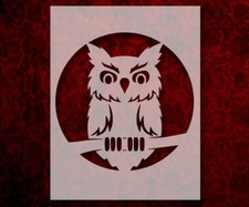 Owl Branch Moon 8.5" x 11" Stencil FAST FREE SHIPPING 569 