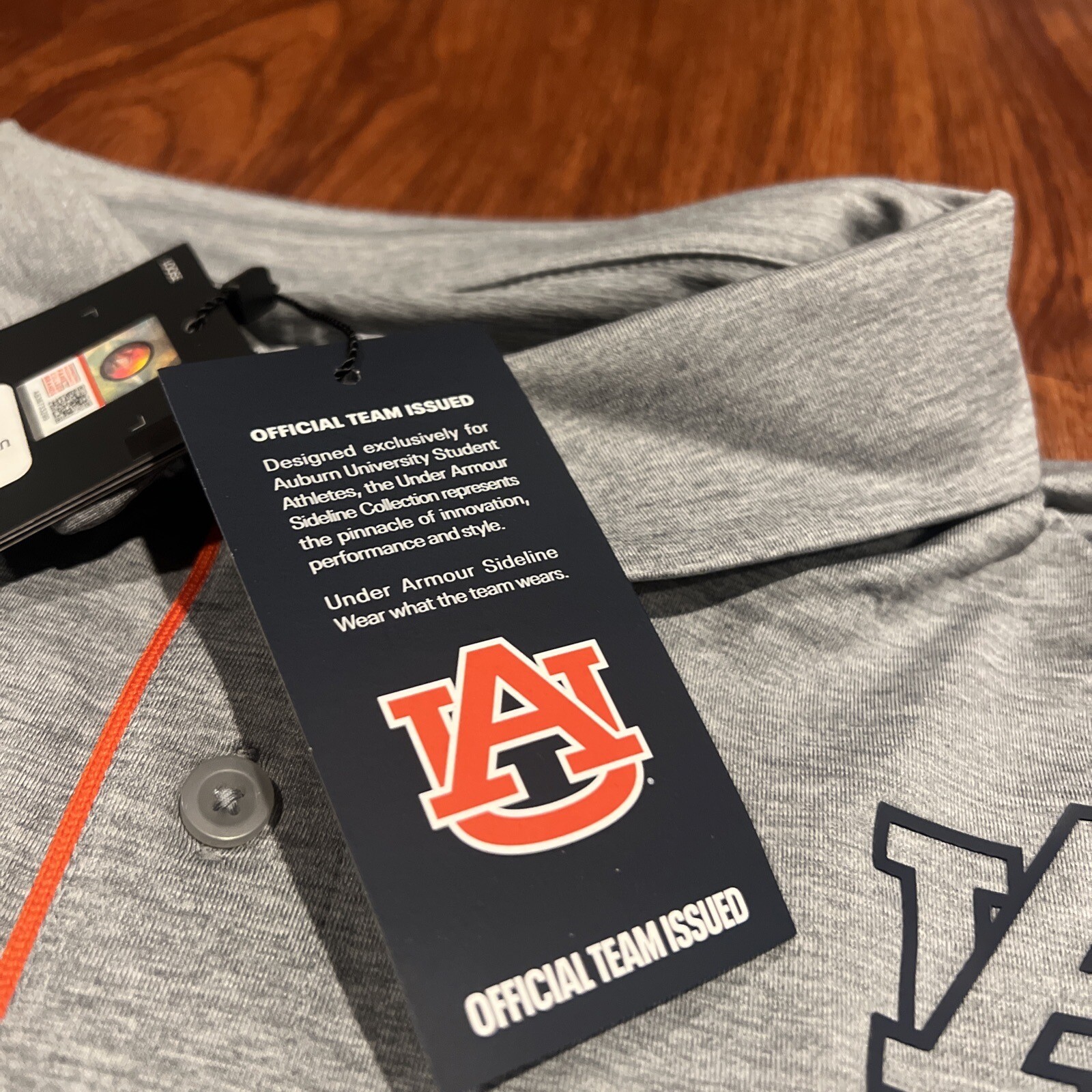 Under Armour Men’s Auburn Tigers Football Gray Freedom Polo Jersey