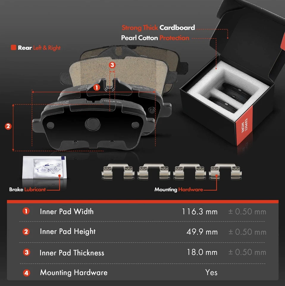 6 rotores de freno de disco traseros + pastillas de freno de cerámica para Mercedes-Benz GLE300d GLE350 Foto 3 de 4