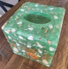 Vintage Acrylic Lucite Seashell Tissue Box Cover