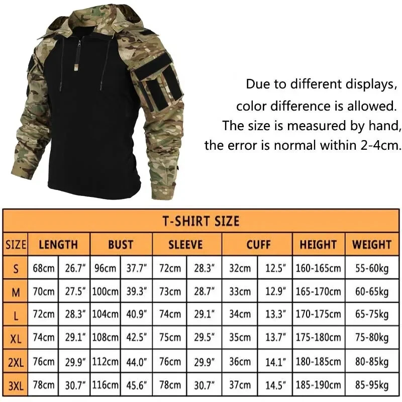 Outdoor Uniform Tactical Suits Wear Resistant T-Shirt Hood Pants Clothes Combat - Image 2 of 4