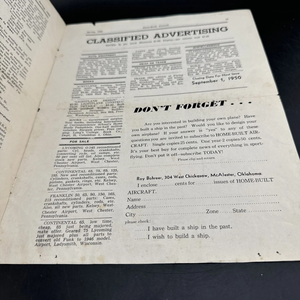 Home-Built Aircraft The Magazine Of Sport Flying Spring 1952 Foto 3 de 4