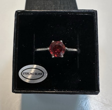 Beautiful .925 Sterling Silver Ruby Ladies Ring Size 7 1/2