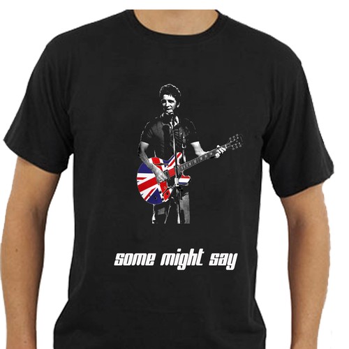 Noel Gallagher T-Shirt Oasis Mod Rock Guitar Lyric Union Jack Football Fan Tee