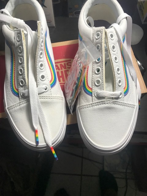 white rainbow vans