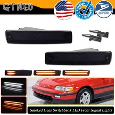 Amberwhite Led Front Bumper Signal Lights Pair Fit For 1990-91 Honda Cr-x Crx Amberwhite Led Front Bumper Signal Lights Pair Fit For 1990-91 Honda Cr-x Crx