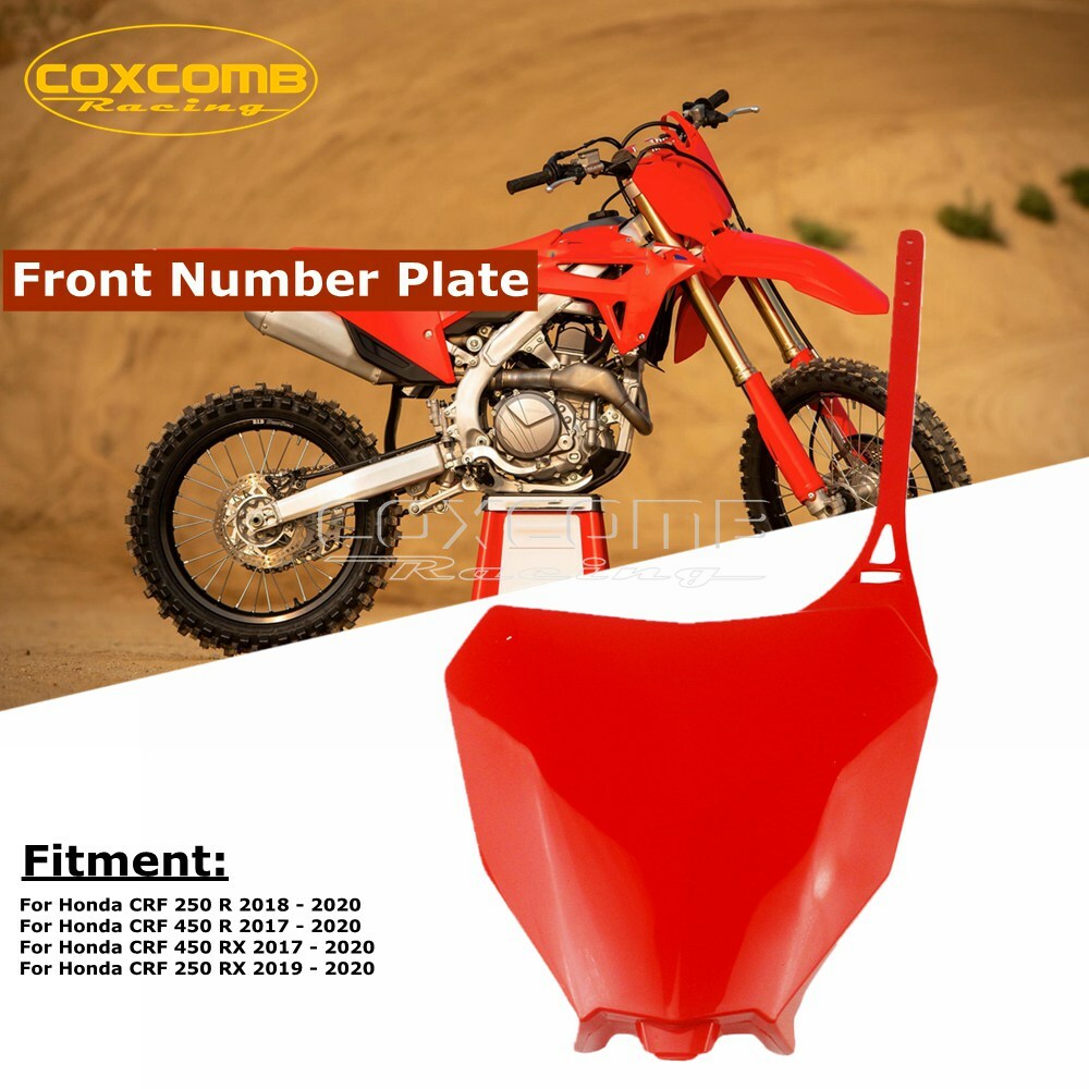 Off-Road Racing Bike Red Front Number Plate Plastic For Honda CRF