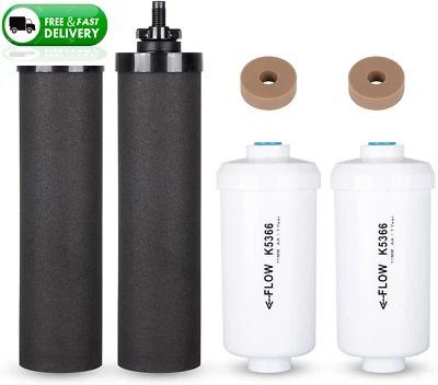 4 Pack Set-Berkey PF-2 Fluoride Water Filters and Berkey Black Carbon BB9-2 ✅