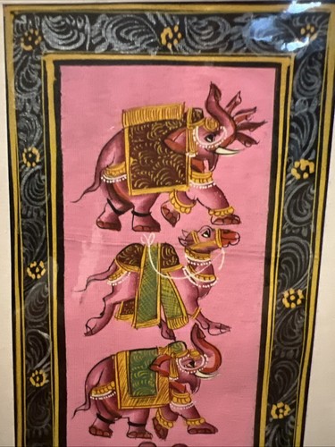 Indian Art Hand Painted, Paper Illustration Unframed: Elephants, Camel, Turkey - Picture 4 of 7