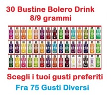 Bolero Drink MIX 30 PZ da 8/9 gr Preparato per Bevande Fruttate 75 Gusti DIVERSI
