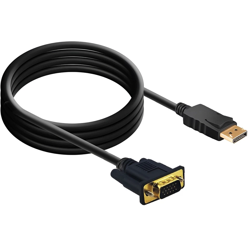 DisplayPort zu VGA Adapter 1080p 180cm DP Stecker auf VGA Konverter PC Retoo - Bild 2 von 4
