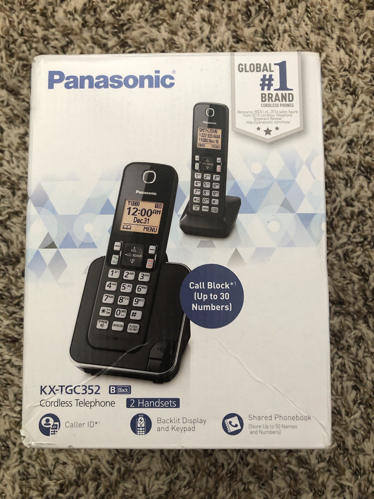 Panasonic Expandable Cordless Phone System with Answering Machine Back