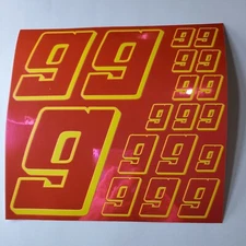 DEFECTS PINK CHROME w/Yellow  #9's Decal Sticker Sheet DEFECTS 1/12 RC Mo BoxD