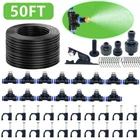 130FT Outdoor Patio Water Mister Mist Nozzle Misting Cooling System Fan Cooler