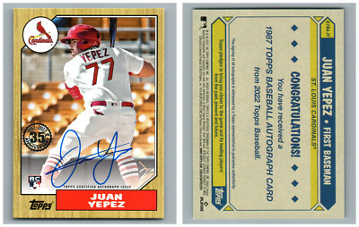 2022 TOPPS 1987 BASEBALL AUTO AUTOGRAPH ON CARD RC 87BA-JY
