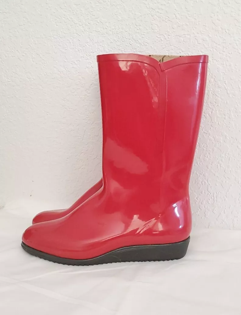 Nokia Boots Hand Made in Finland Red Rainboots with Heel Women’s Size 38