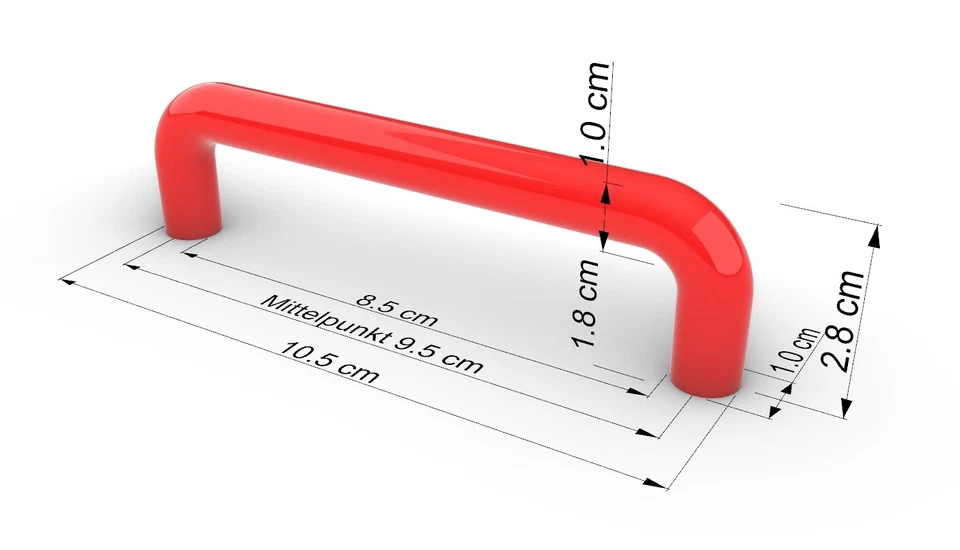 4X Möbelgriffe + 8X Schrauben, Schrankgriff IKEA KNOXHULT kompatibel ROT RED - Bild 3 von 4
