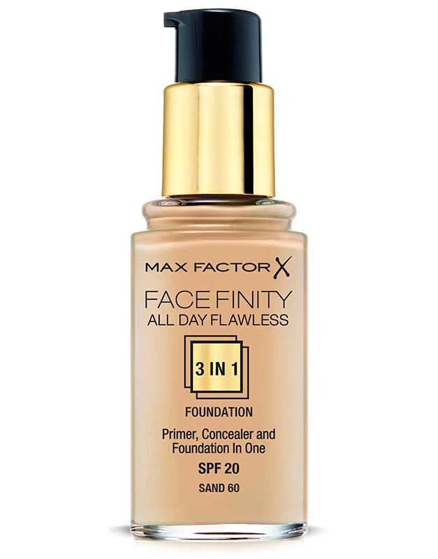Fond de teint pompe MAX FACTOR Face Finity 3in1 Sand 60 SPF20