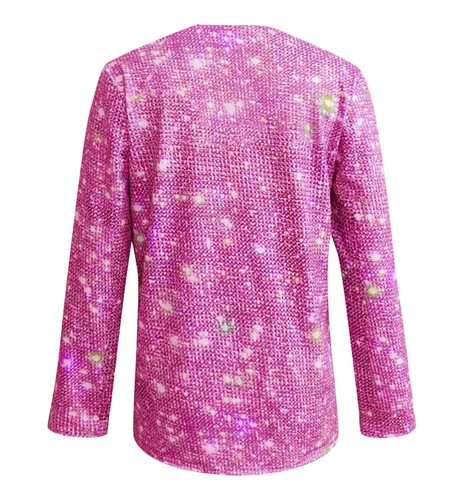 Mujeres Lentejuelas Brillo Cuello en V Prendas para el torso Damas Noche Fiesta Blusa Camiseta Talla - Imagen 22 de 45