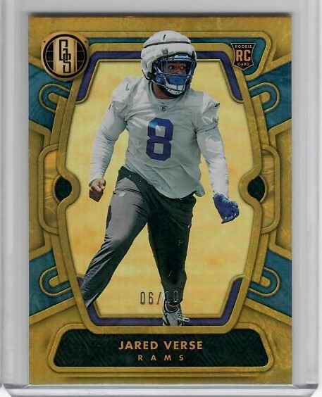 2024 Panini Gold Standard #117 Sapphire Parallel JARED VERSE RC 6/10 Rams SP