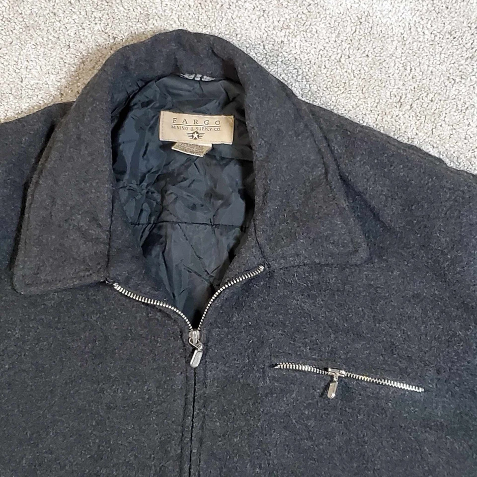 Chaqueta De Colección Fargo Supply Adulto Mediana Cremallera Completa Lana Rara M Foto 3 de 4