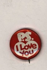 1970's P.S. I Love You 1" Pinback Button