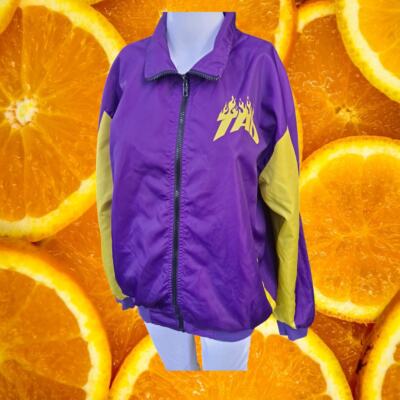 TAD Trappin Aint Dead Men's Vintage Purple-Yellow Full Zip Jacket Size S