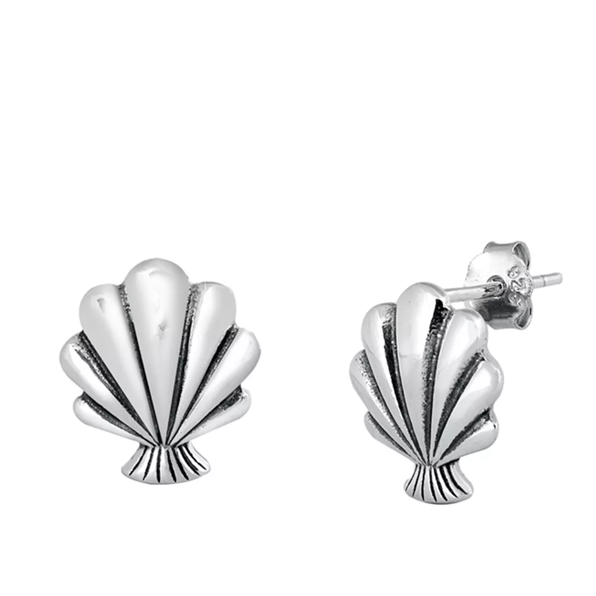 Sterling silver store seashell earrings
