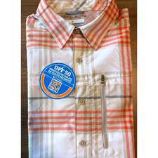 Columbia Men's Short Sleeve Plaid Shirt Omni-Shade UPF 50 Sun Protection M