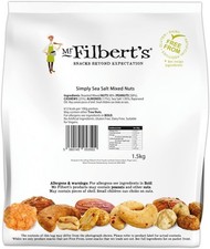 Mr Filbert's Simply Sea Salt Mixed Nuts – 1.5kg Bulk Pack | Oven Roasted Pean
