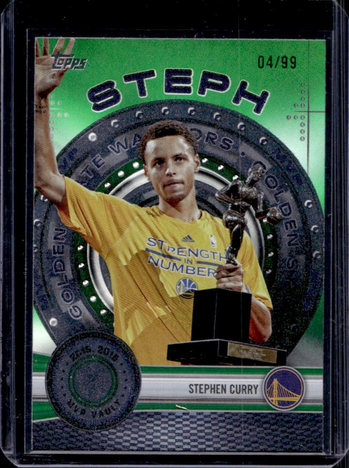 2025-26 Topps Stephen Curry MVP Vault Green Rainbow #4/99 Warriors