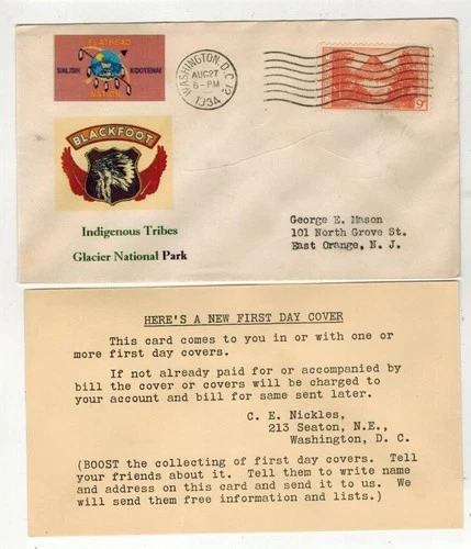 NATIONAL PARKS 748 INDIGENOUS INDIANS RARE HPS ADDON 1/1 GLACIER PARK MONTANA