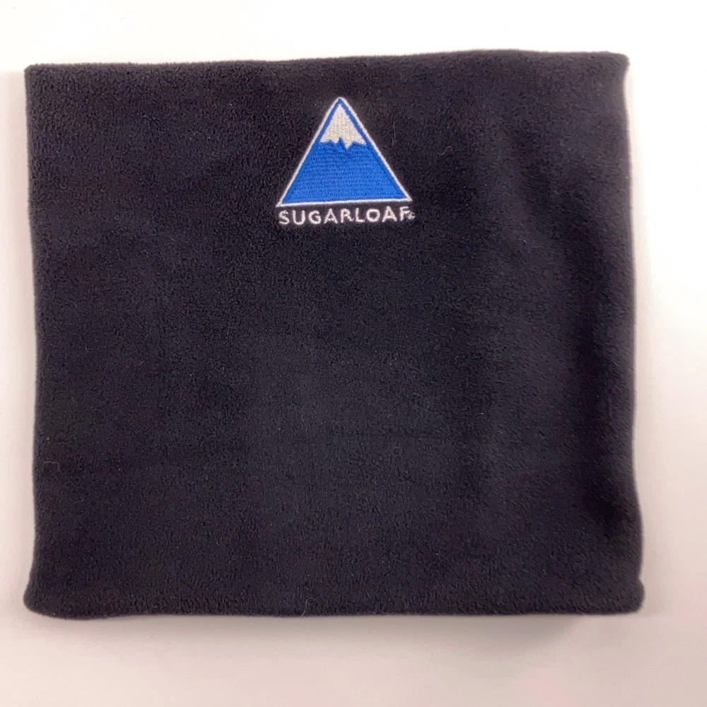 Sugarloaf USA Maine ski slope black fleece neck warmer