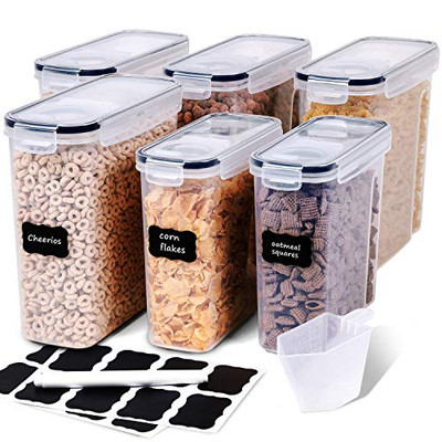 Cereal Containers Storage Set - Airtight Large Dry Cereal Storage 6 Piece