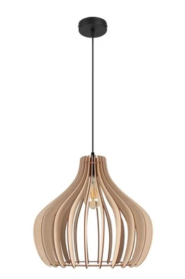 Hängelampe Esstisch Holz Ø40 cm Schwarz Natur E27 Pendelleuchte Skandinavisch - Bild 1 von 4