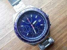 SEIKO FLIGHTMASTER QUARTZ CHRONOGRAPH WATCH 7T92-0CF0, WORKING ORDER.