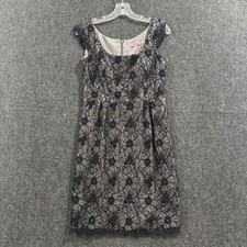 Eliza J Dress Womens 6 Floral Lace Overlay Sheath Cocktail Party Elegant Formal