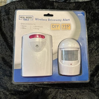 Wireless Driveway Alert Real Work Tools Model 66174 Battery Operated 325ft Range