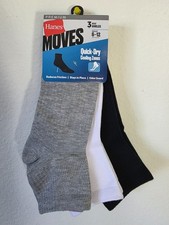 Hanes Moves Men's Premium Quick Dry Cooloing Zones Ankle Socks. 80 .