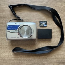 Olympus Stylus 600 6MP Digital Camera Silver Tested 512MB Card Strap No Charger