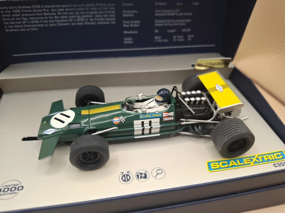 Scalextric Legends C3588a Brabham BT26/3 Ickx Green 11 BNIB 1:32 Slot Car Racing - Image 2 of 4